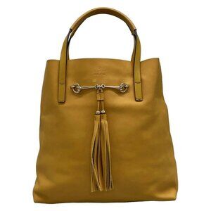 Auth GUCCI Horsebit 297006 Dark yellow Leather - Tote Bag